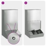 vidaXL Feeder pre prasatá Strieborná 55 x 51 x 91.5 cm – Obrázok 10