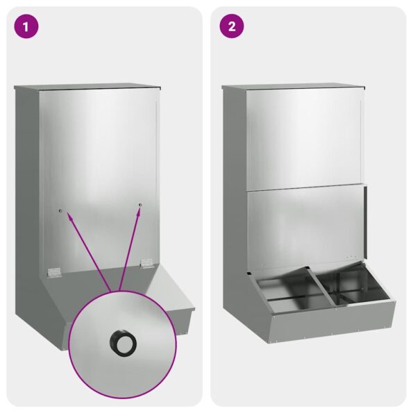 vidaXL Feeder pre prasatá Strieborná 55 x 51 x 91.5 cm – Obrázok 10