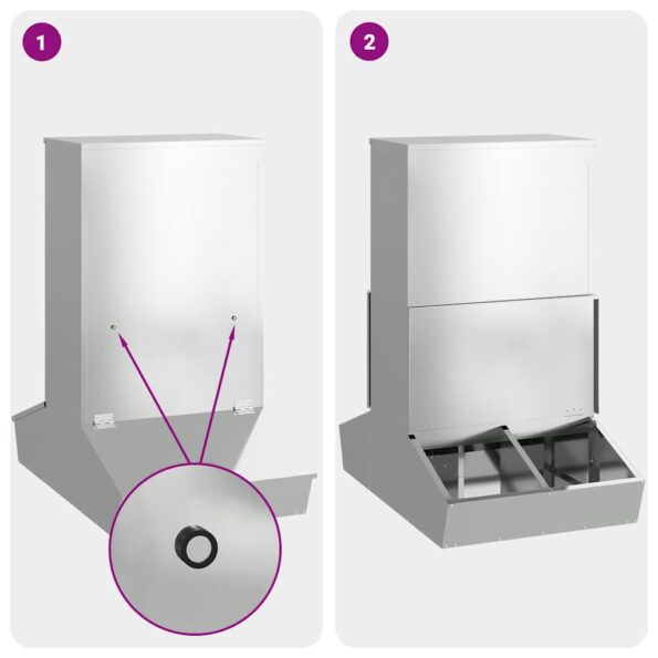 vidaXL Feeder pre prasatá Strieborná 82 x 51 x 91,5 cm – Obrázok 10