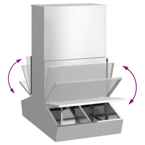 vidaXL Feeder pre prasatá Strieborná 82 x 51 x 91,5 cm – Obrázok 11