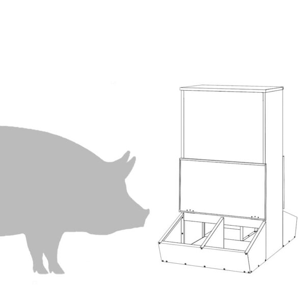 vidaXL Feeder pre prasatá Strieborná 82 x 51 x 91,5 cm – Obrázok 9
