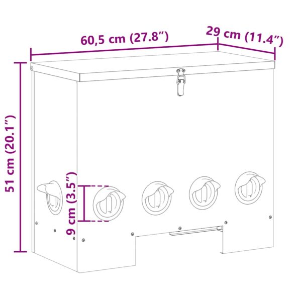 vidaXL Kŕmidlo pre kurčatá Čierna 60,5 x 29 x 51 cm – Obrázok 11