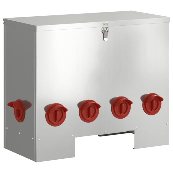 vidaXL Kŕmidlo pre kurčatá Strieborná 60.5 x 29 x 51 cm – Obrázok 2