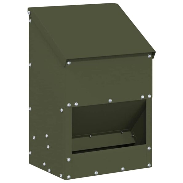 vidaXL Kŕmidlo pre kurčatá Olivová zelená 21 x 16 x 33 cm – Obrázok 2
