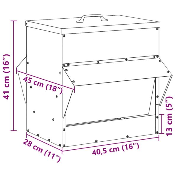 vidaXL Kŕmidlo pre kurčatá Čierna 40,5 x 45 x 41 cm – Obrázok 12