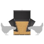 vidaXL Kŕmidlo pre kurčatá Čierna 40,5 x 45 x 41 cm – Obrázok 9