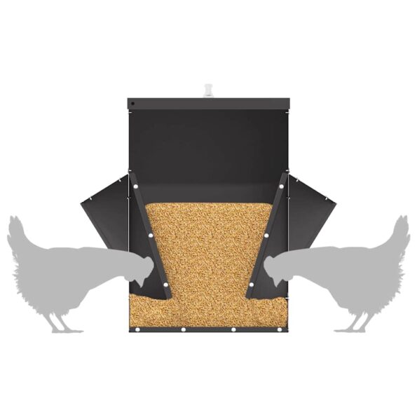 vidaXL Kŕmidlo pre kurčatá Čierna 40,5 x 45 x 41 cm – Obrázok 9