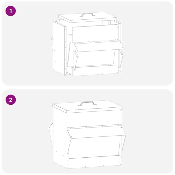 vidaXL Kŕmidlo pre kurčatá Strieborná 40,5 x 45 x 41 cm – Obrázok 11