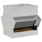 vidaXL Kŕmidlo pre kurčatá Strieborná 40,5 x 45 x 41 cm – Obrázok 3