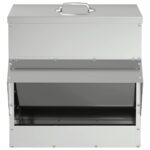 vidaXL Kŕmidlo pre kurčatá Strieborná 40,5 x 45 x 41 cm – Obrázok 5