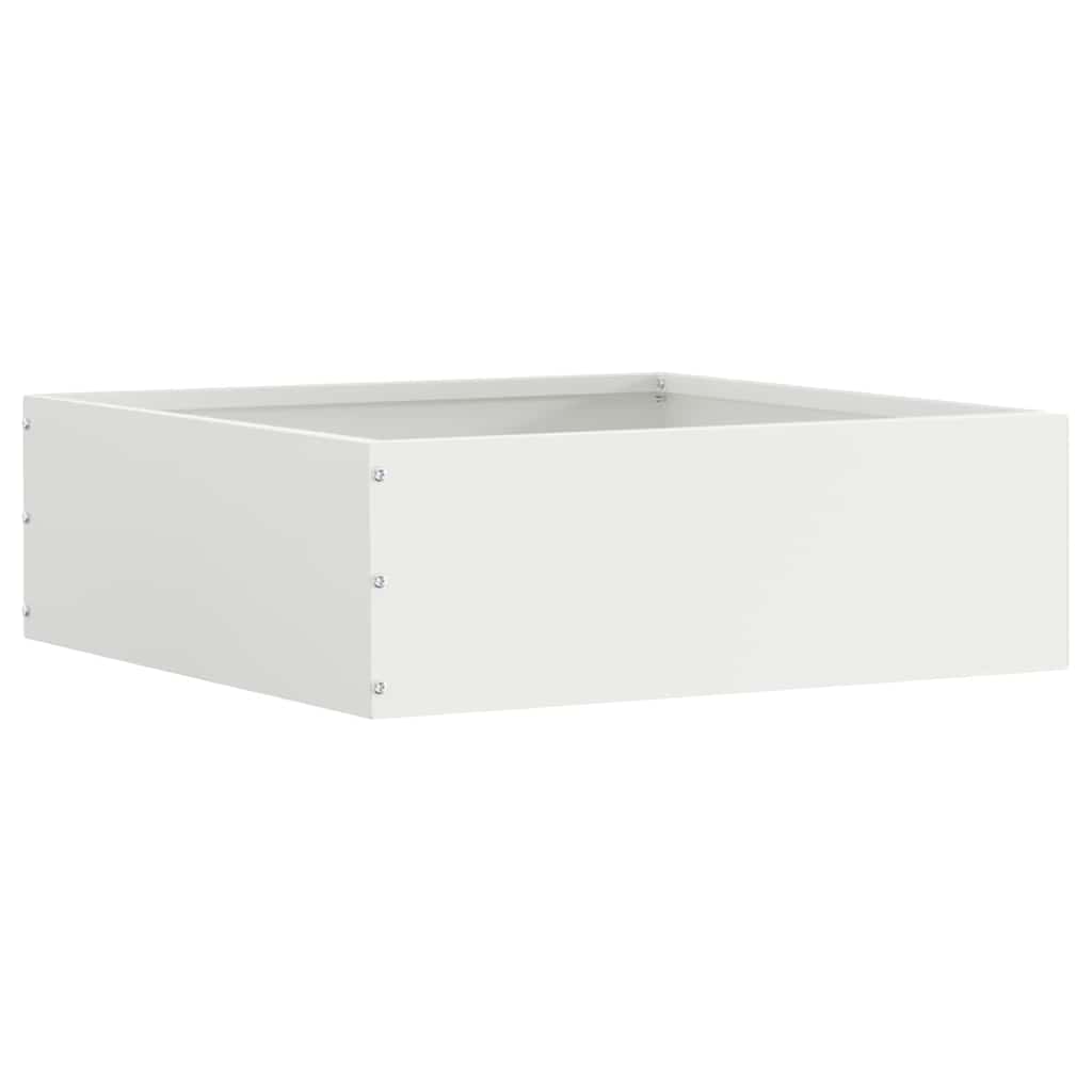 874704_1.jpg vidaXL Obrubník trávnika Biela 40 x 40 x 13 cm Oceľ – Obrázok 1