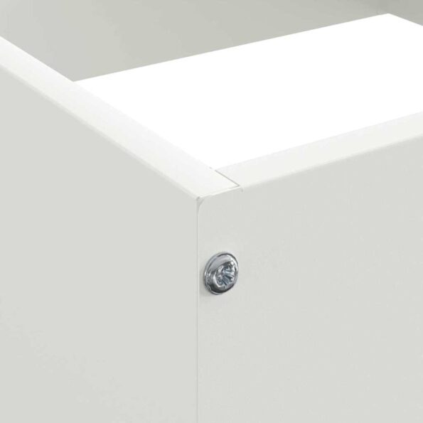 vidaXL Obrubník trávnika Biela 40 x 40 x 13 cm Oceľ – Obrázok 5