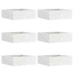 vidaXL Obrubník trávnika 6 pcs Biela 40 x 40 x 13 cm Oceľ