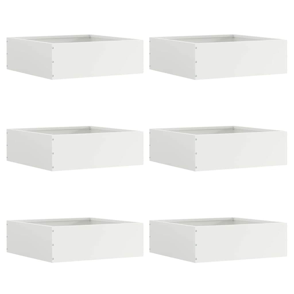 874705_1.jpg vidaXL Obrubník trávnika 6 pcs Biela 40 x 40 x 13 cm Oceľ – Obrázok 1