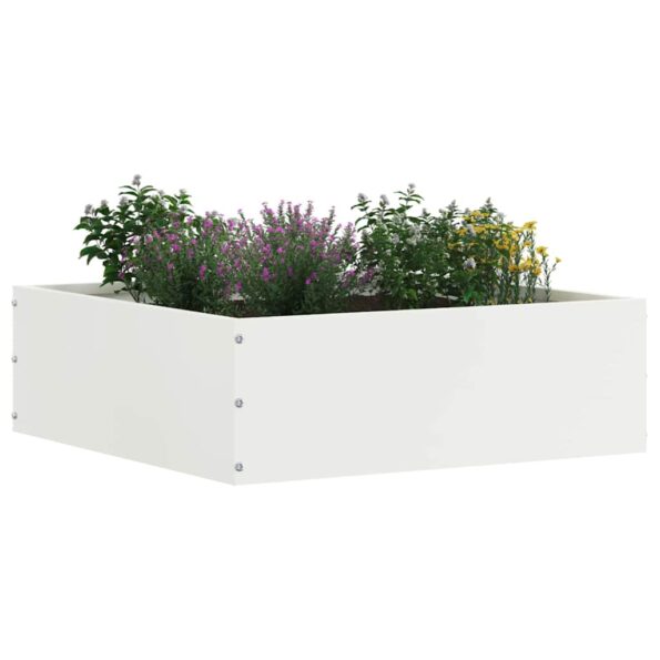 vidaXL Obrubník trávnika 6 pcs Biela 40 x 40 x 13 cm Oceľ – Obrázok 2