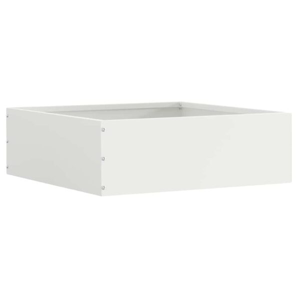vidaXL Obrubník trávnika 6 pcs Biela 40 x 40 x 13 cm Oceľ – Obrázok 3