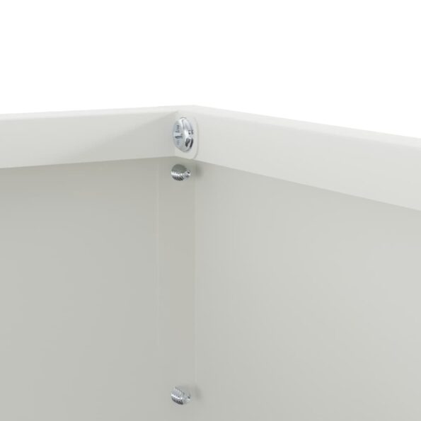 vidaXL Obrubník trávnika 6 pcs Biela 40 x 40 x 13 cm Oceľ – Obrázok 7