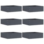 vidaXL Obrubník trávnika 6 pcs Antracit 40 x 40 x 13 cm Oceľ