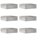 vidaXL Obrubník trávnika 6 pcs Strieborná 40 x 40 x 13 cm