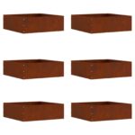 vidaXL Obrubník trávnika 6 pcs Hrdzavý 40 x 40 x 13 cm – Obrázok 4