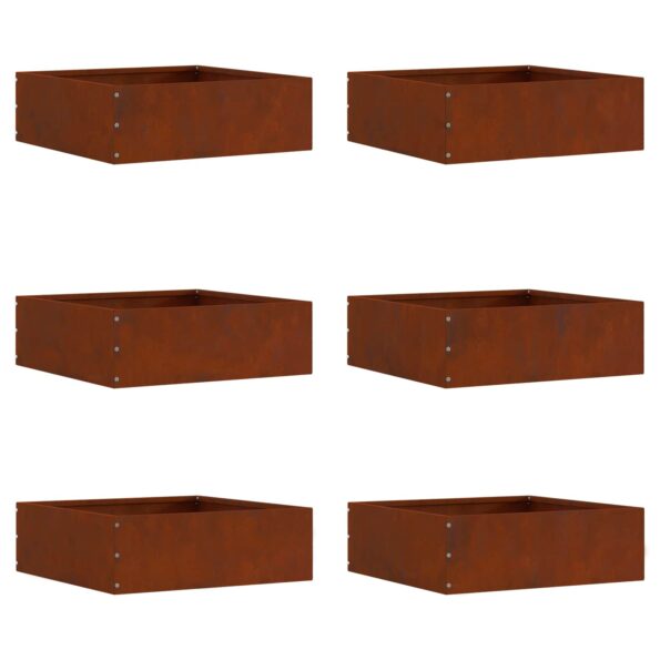 vidaXL Obrubník trávnika 6 pcs Hrdzavý 40 x 40 x 13 cm – Obrázok 4