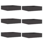 vidaXL Obrubník trávnika 6 pcs Čierna 50 x 50 x 13 cm Oceľ