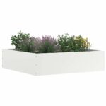 vidaXL Obrubník trávnika Biela 50 x 50 x 13 cm Oceľ – Obrázok 2