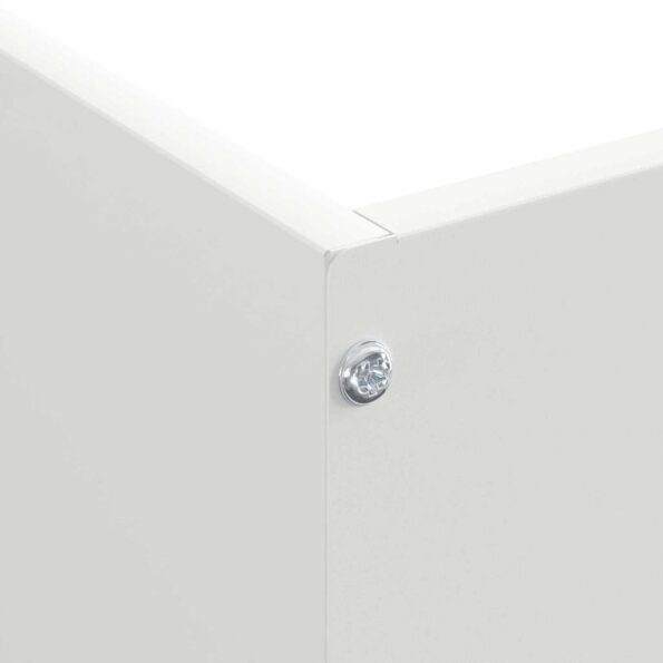 vidaXL Obrubník trávnika Biela 50 x 50 x 13 cm Oceľ – Obrázok 5