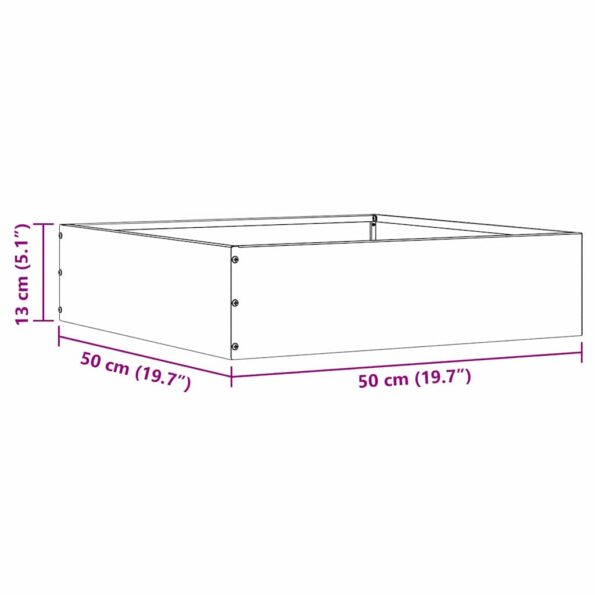 vidaXL Obrubník trávnika Biela 50 x 50 x 13 cm Oceľ – Obrázok 9