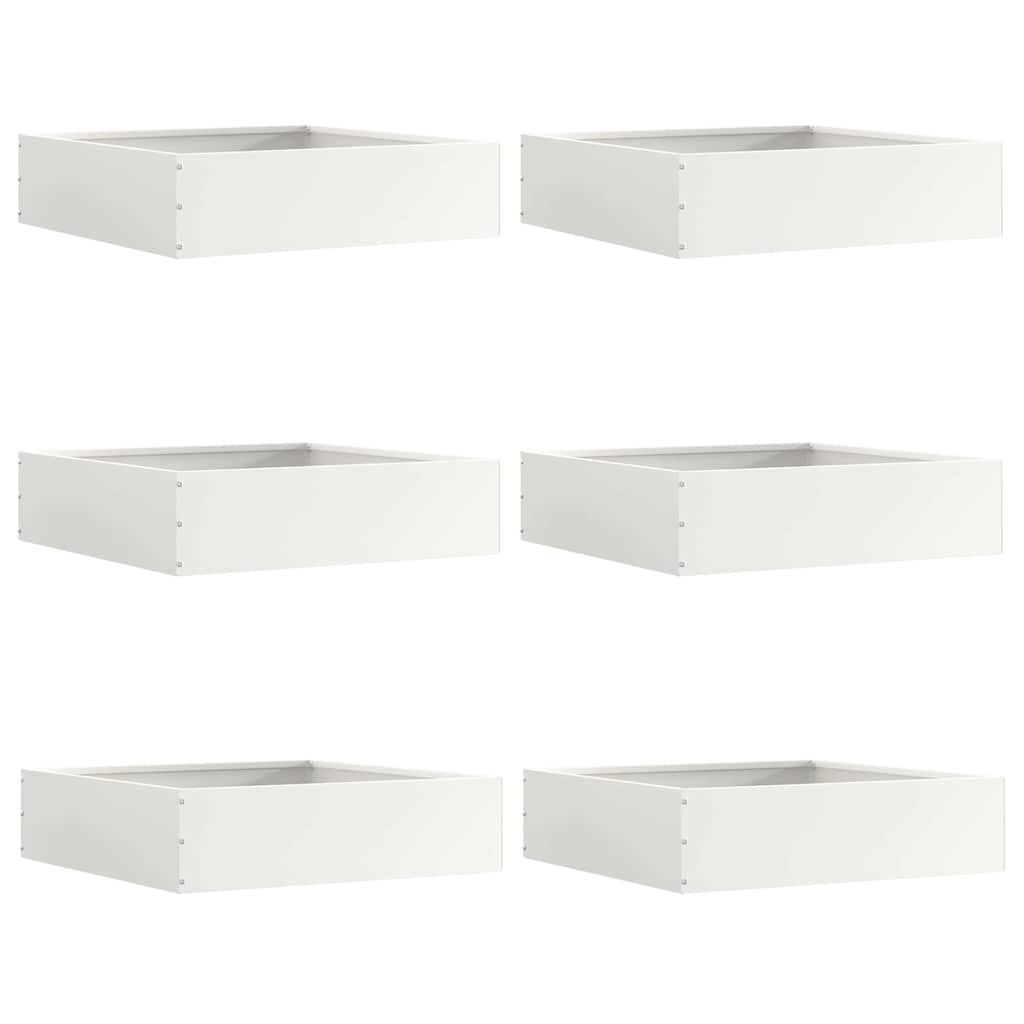 874719_1.jpg vidaXL Obrubník trávnika 6 pcs Biela 50 x 50 x 13 cm Oceľ – Obrázok 1