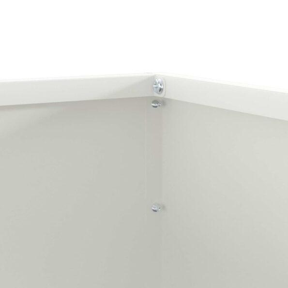 vidaXL Obrubník trávnika 6 pcs Biela 50 x 50 x 13 cm Oceľ – Obrázok 7