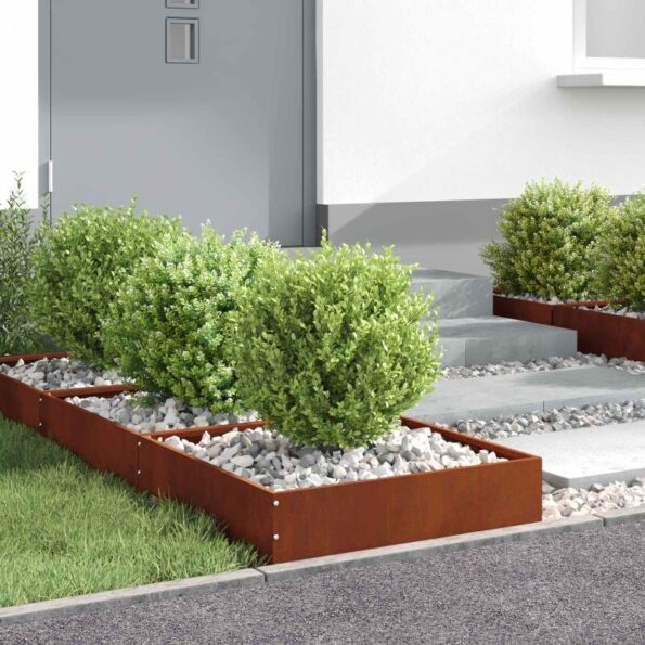 vidaXL Obrubník trávnika Hrdzavý 50 x 50 x 13 cm – Obrázok 6