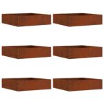 vidaXL Obrubník trávnika 6 pcs Hrdzavý 50 x 50 x 13 cm – Obrázok 4