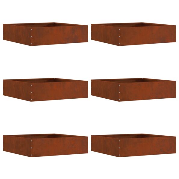 vidaXL Obrubník trávnika 6 pcs Hrdzavý 50 x 50 x 13 cm – Obrázok 4