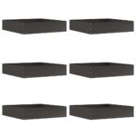 vidaXL Obrubník trávnika 6 pcs Čierna 60 x 60 x 13 cm Oceľ – Obrázok 2