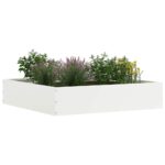 vidaXL Obrubník trávnika Biela 60 x 60 x 13 cm Oceľ – Obrázok 3