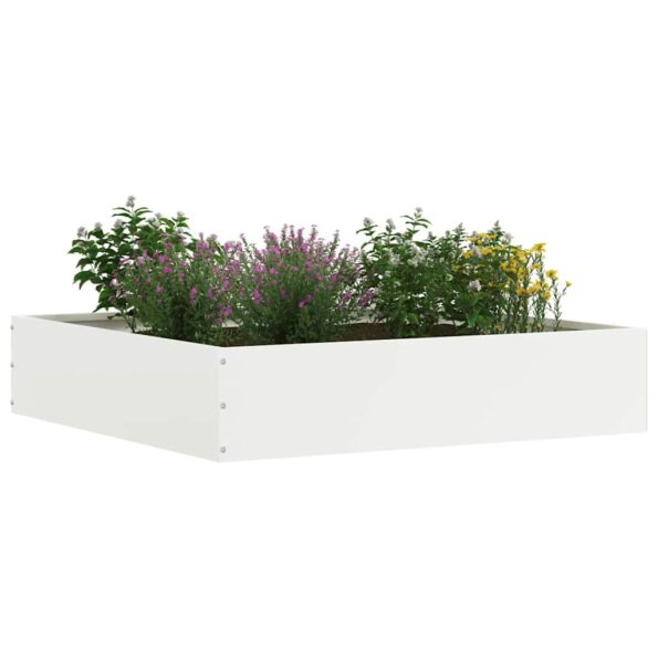 vidaXL Obrubník trávnika Biela 60 x 60 x 13 cm Oceľ – Obrázok 3