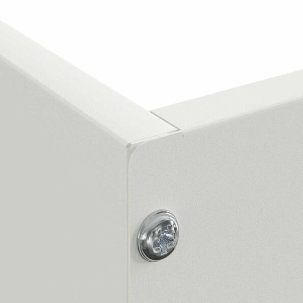vidaXL Obrubník trávnika Biela 60 x 60 x 13 cm Oceľ – Obrázok 7