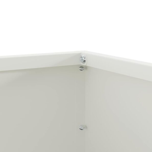 vidaXL Obrubník trávnika Biela 60 x 60 x 13 cm Oceľ – Obrázok 8
