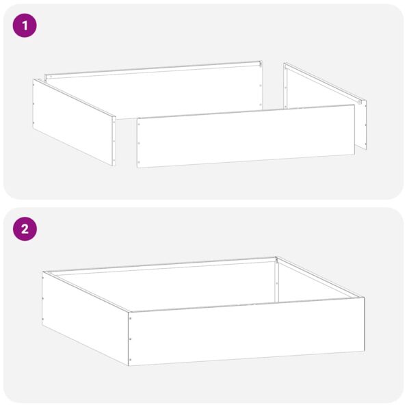 vidaXL Obrubník trávnika Biela 60 x 60 x 13 cm Oceľ – Obrázok 9