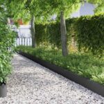 vidaXL Obrubníky trávnika 10 pcs Čierna 103 x 0,05 x 22 cm Oceľ