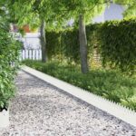 vidaXL Obrubníky trávnika 20 pcs Biela 103 x 0,05 x 22 cm Oceľ