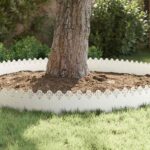 vidaXL Obrubníky trávnika 20 pcs Biela 103 x 0,05 x 22 cm Oceľ – Obrázok 5