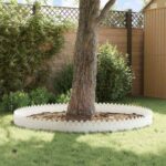 vidaXL Obrubníky trávnika 30 pcs Biela 103 x 0,05 x 22 cm Oceľ – Obrázok 4