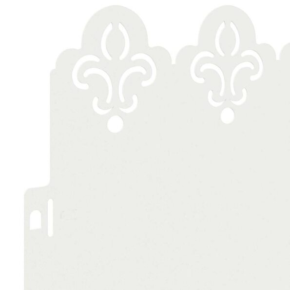 vidaXL Obrubníky trávnika 30 pcs Biela 103 x 0,05 x 22 cm Oceľ – Obrázok 7