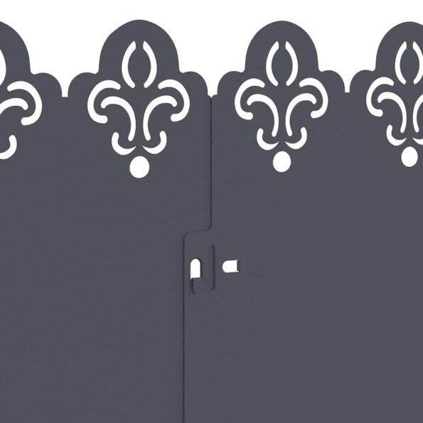 vidaXL Obrubníky trávnika 20 pcs Antracit 103 x 0,05 x 22 cm Oceľ – Obrázok 8