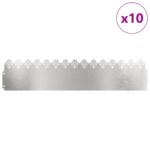 vidaXL Obrubníky trávnika 10 pcs Strieborná 103 x 0,05 x 22 cm – Obrázok 3