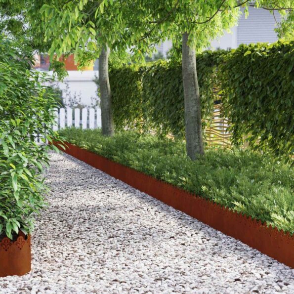 vidaXL Obrubníky trávnika 10 pcs Hrdzavý 103 x 0,05 x 22 cm – Obrázok 2