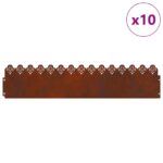 vidaXL Obrubníky trávnika 10 pcs Hrdzavý 103 x 0,05 x 22 cm – Obrázok 3