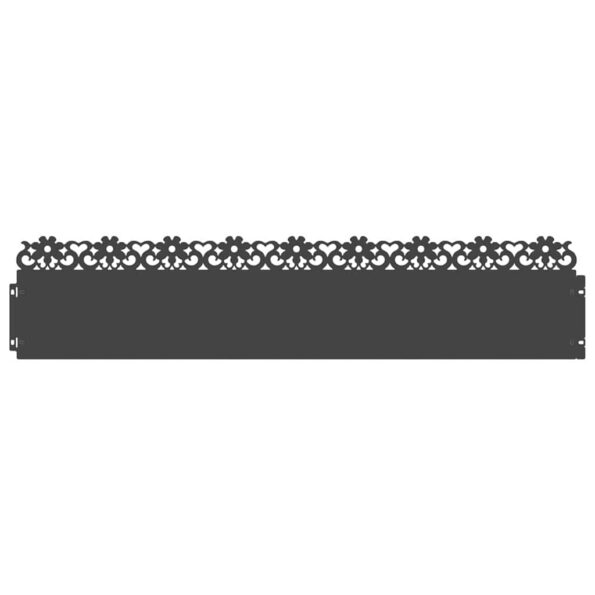 vidaXL Obrubníky trávnika 10 pcs Čierna 103 x 0,05 x 22 cm Oceľ – Obrázok 2